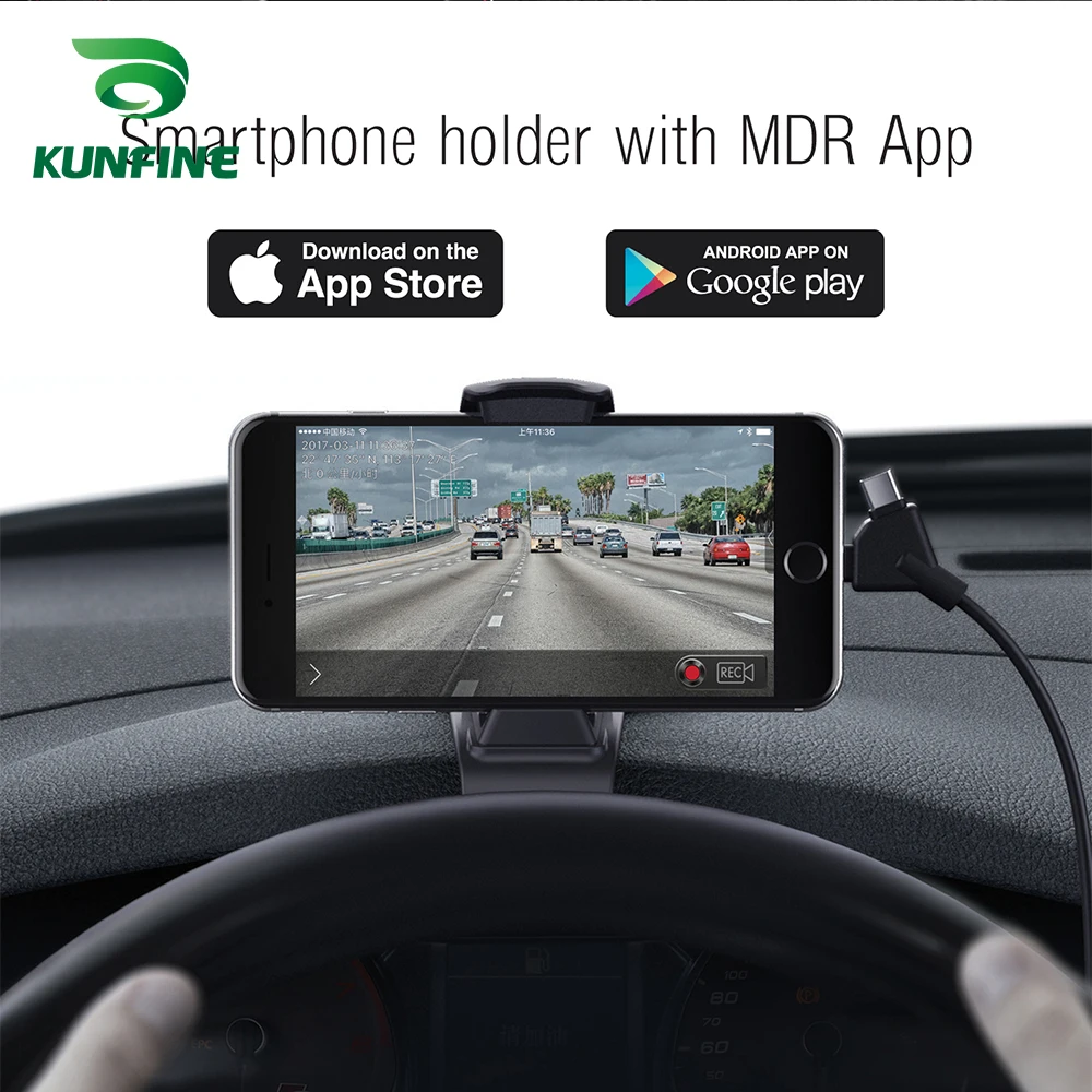 Smartphone Holder with MDR App As Car DVR Camera Dash cam And 3-in-1 Ultra Fast USB Car Charger driving recorder (2)