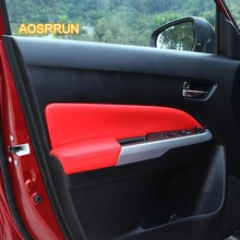AOSRRUN Inside door of plank is genuine leather cover Car accessories For Suzuki vitara 2016 2017