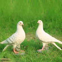 house decoration white dove animal sculpture resin home decoration 2 pcs dove pigeon bird of peace resin garden decoration