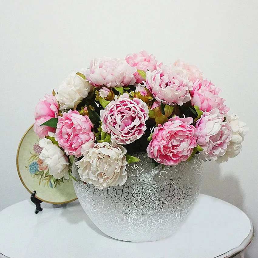 fake peonies artificial flower silk peony wedding decoration  (1)