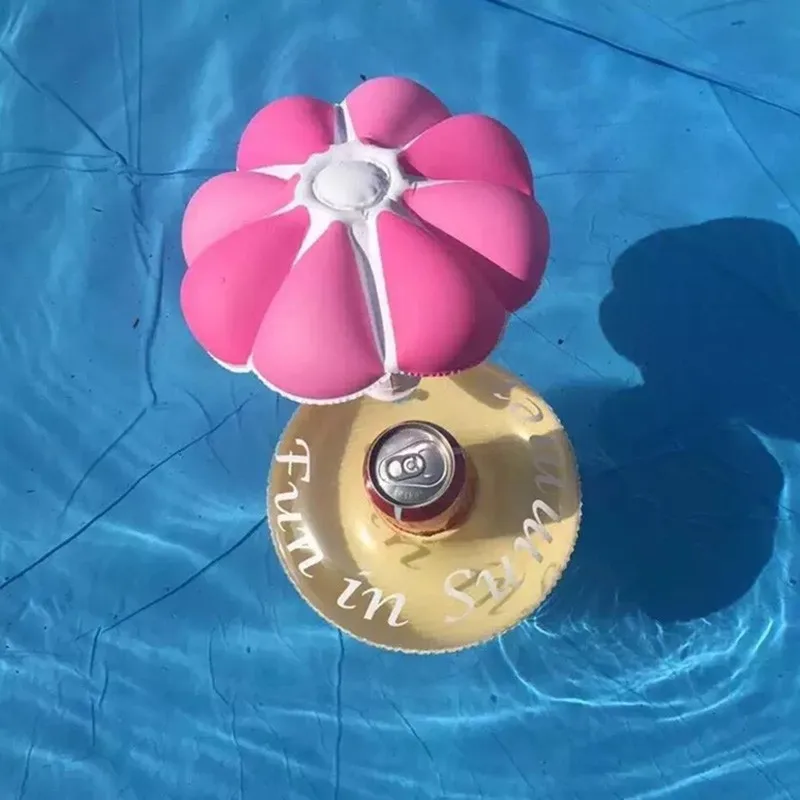 Cute Inflatable Umbrella Drink Can Holder Bath Pool Toy Rundlet Floating Bath Toys For Children Adult Bathing TD0045 (3)