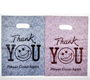 

100pcs 30*40cm plastic bags with handle,THANK YOU gift bags with handles,plastic shopping bag