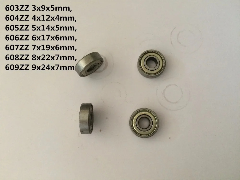 

20pcs 603ZZ 604ZZ 605ZZ 606ZZ 607ZZ 608ZZ 609ZZ Metal Sealed Bearing Ball Bearings