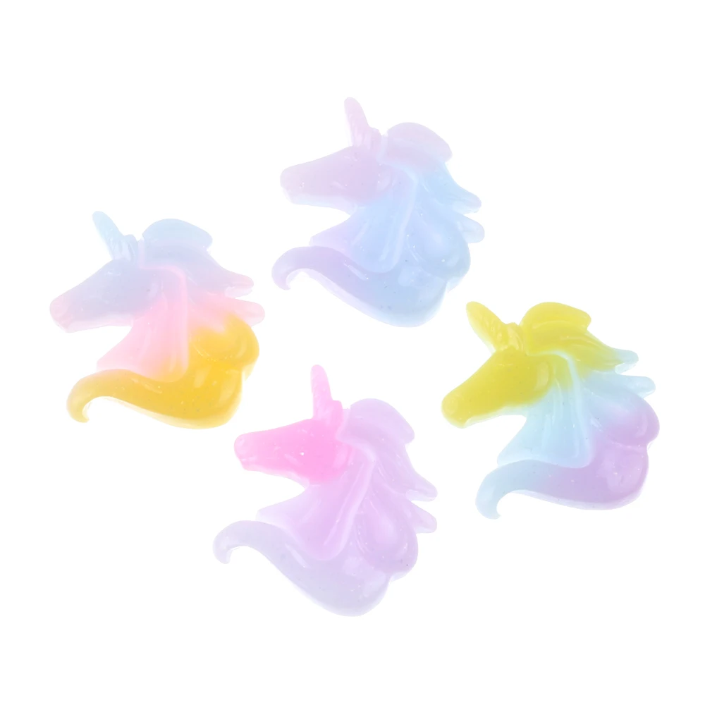 

20Pcs Gradient Resin Unicorn Decoration Crafts Flatback Cabochon Scrapbooking Fit Phone Embellishments Accessories