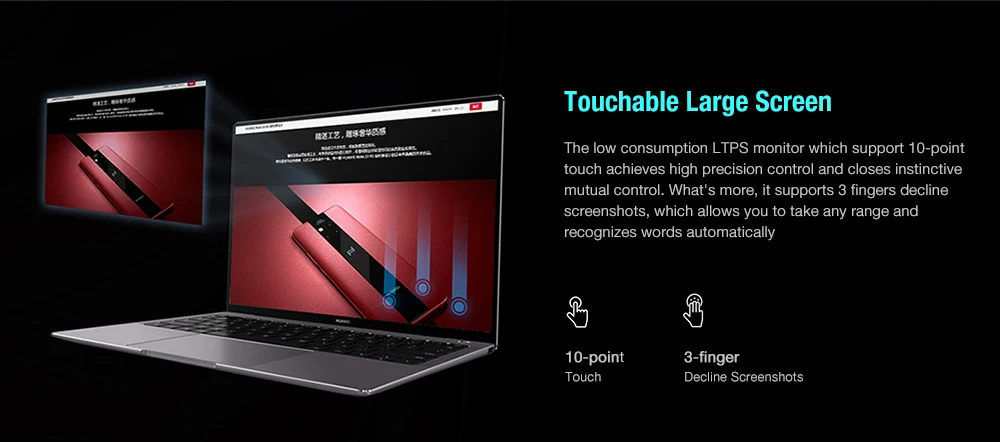 2019 HUAWEI MateBook X Pro ноутбук 13,9 ''сенсорный 3 K полный экран Windows 10 Intel Core i5-8265U 8 ГБ 512 Гб быстрая зарядка ноутбука