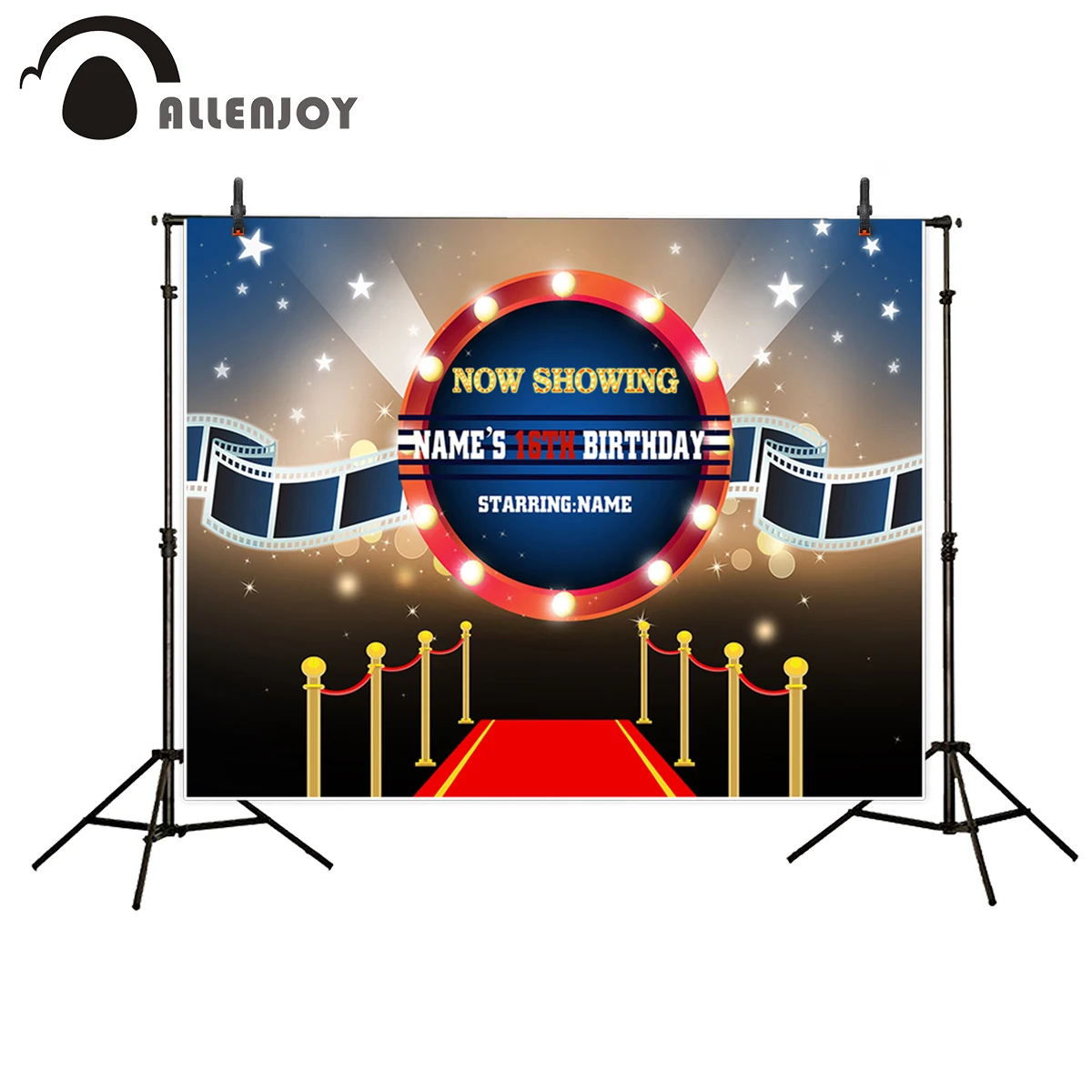 

Allenjoy photography background Red carpet film spotlight birthday customized background photo studio camera fotografica