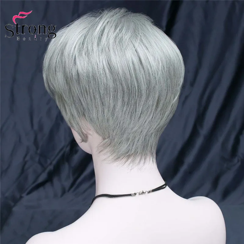 RG-RONIC #51 New fashion charming light graygrey mix women' short straight wig for everyday (4)