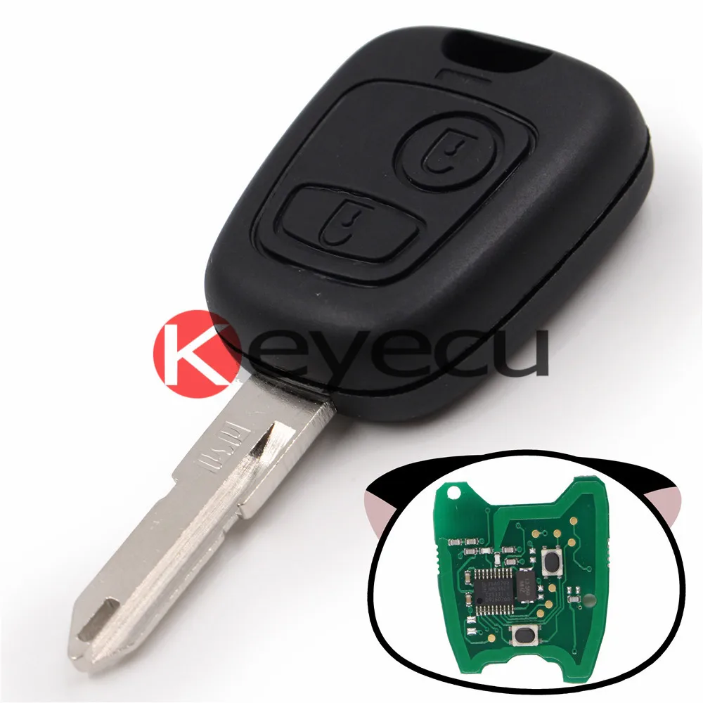 2 Buttons 433Mhz New Remote Car Key 2 Buttons Key Fob Remote for Renault PCF7946Car Key