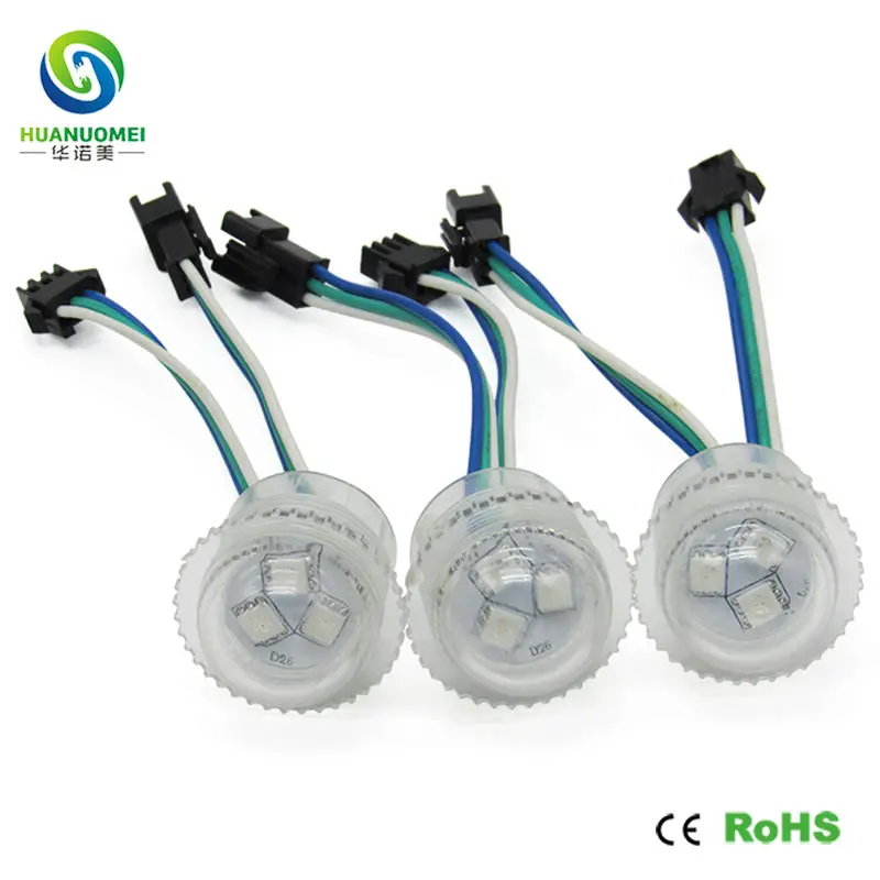 

12V 26mm 3LEDs WS2811 RGB Pixel LED Module 5050 SMD Bulb IP68 Waterproof Lamp Digital Amusement Ride Park Light Source