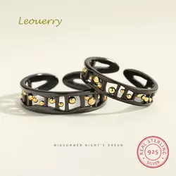 Leouerry * Midsummer Night Love * 925 Стерлинговое Серебро Оригинальное простое парное кольцо для женщин влюбленных изменяемый размер, Незамкнутое кольцо