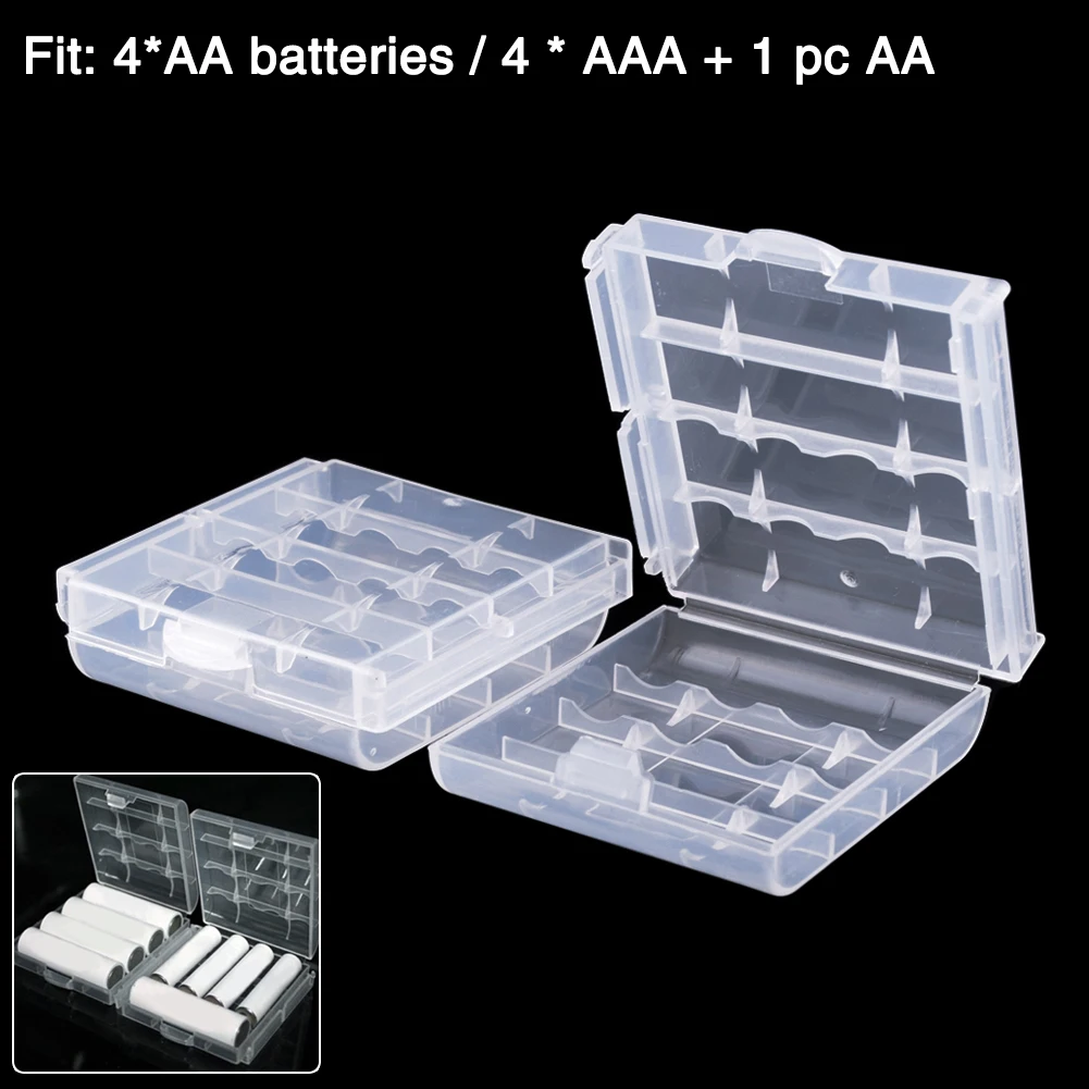 

YCDC Top Quality Hard Plastic Transparent AA AAA Battery Storage Boxes Case Holder Batteries Container Organizer Durable