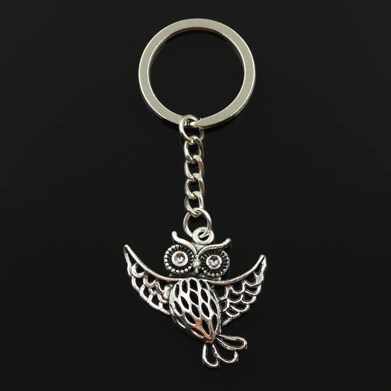 

Keychain 36x35mm flying owl Pendants DIY Men Jewelry Car Key Chain Ring Holder Souvenir For Gift