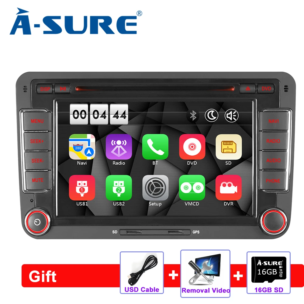 

A-Sure 2 Din Auto Radio GPS DVD Navigation For Volkswagen VW Golf/Polo/Tiguan/Passat/b7/b6/SEAT/leon/Skoda/Octavia Car Multimedi