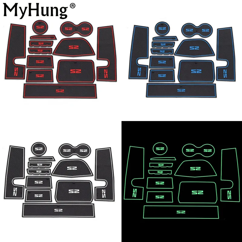 

For JAC Refine S2 Car Door Groove Mat Gate Slot Cup Armrest Storage Pad Anti-Slip Mat 3D Rubber Anti Slip Mat latex Car Styling