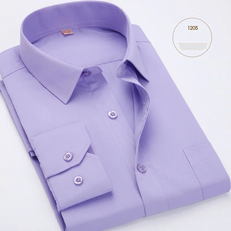 Новое поступление года Высокое качество Мужская Мода Одежда Для мужчин S одноцветное Цвет Для мужчин с длинным рукавом Сорочки выходные для мужчин формальные Рубашки для мальчиков для Для мужчин - Цвет: BS1205