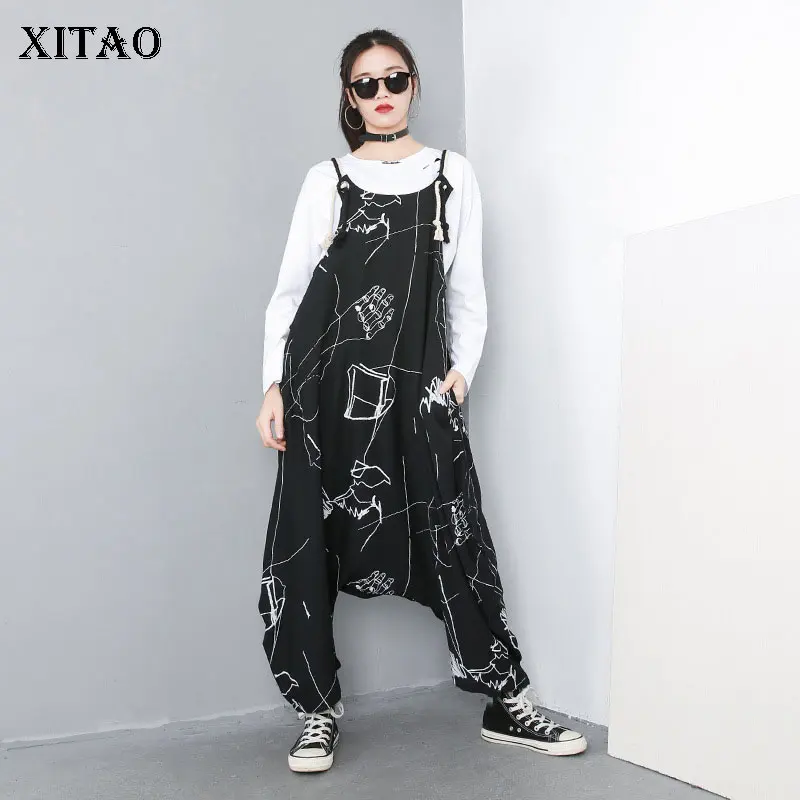 XITAO Брюки с карманами для улицы, летняя одежда для женщин, длинные брюки, свободные, модные, повседневные, размера плюс, WBB2612