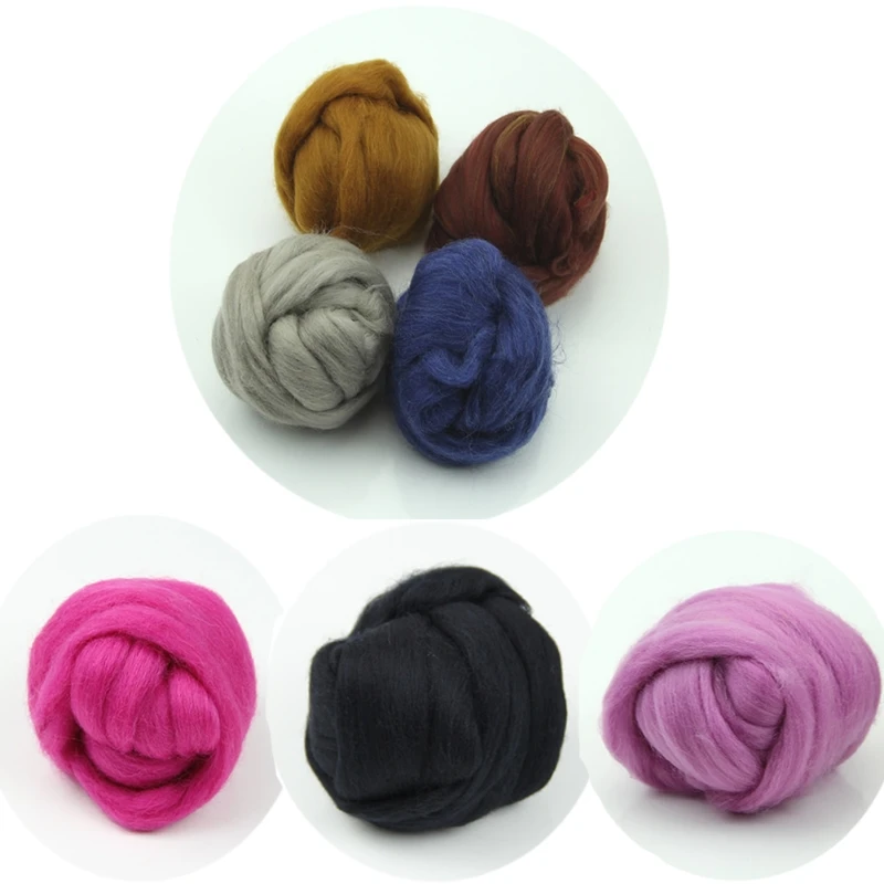 20 Colors Wool Corriedale Needlefelting Top Roving Dyed Spinning Wet Felting Fiber