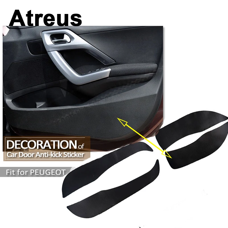 

Atreus 4pcs For Peugeot 308 408 301 2008 4008 5008 3008 Dust Proof Protection Car styling 3D Door Anti Kick Pad Mat Stickers