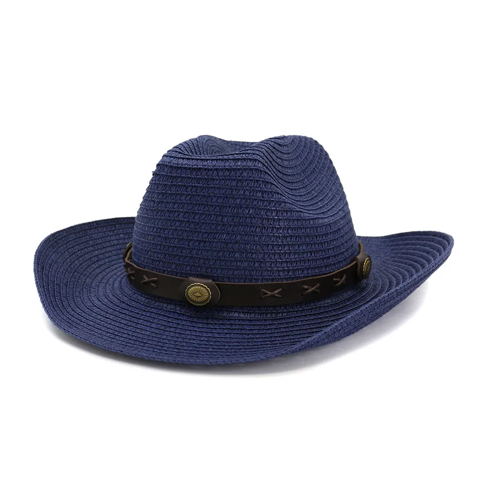 BUTTERMERE Hat Cowboy Mens Panama Hat Summer Beach Straw Hat Black Women Casual Hat New Arrival Cowboy Cap