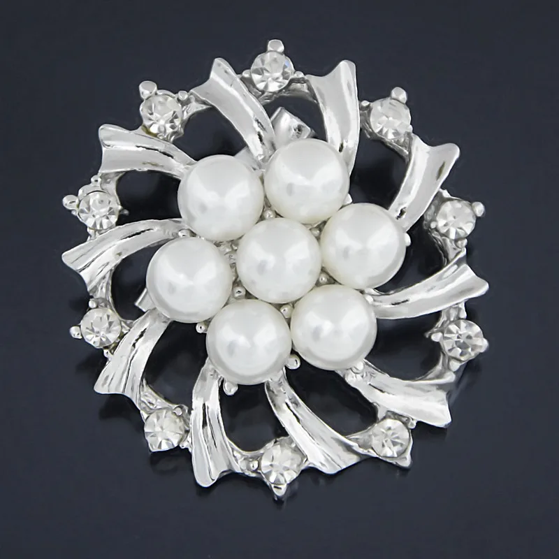 Utei Jewelry розничная продажа! Брошь с искусственным жемчугом круглая Цветочная |