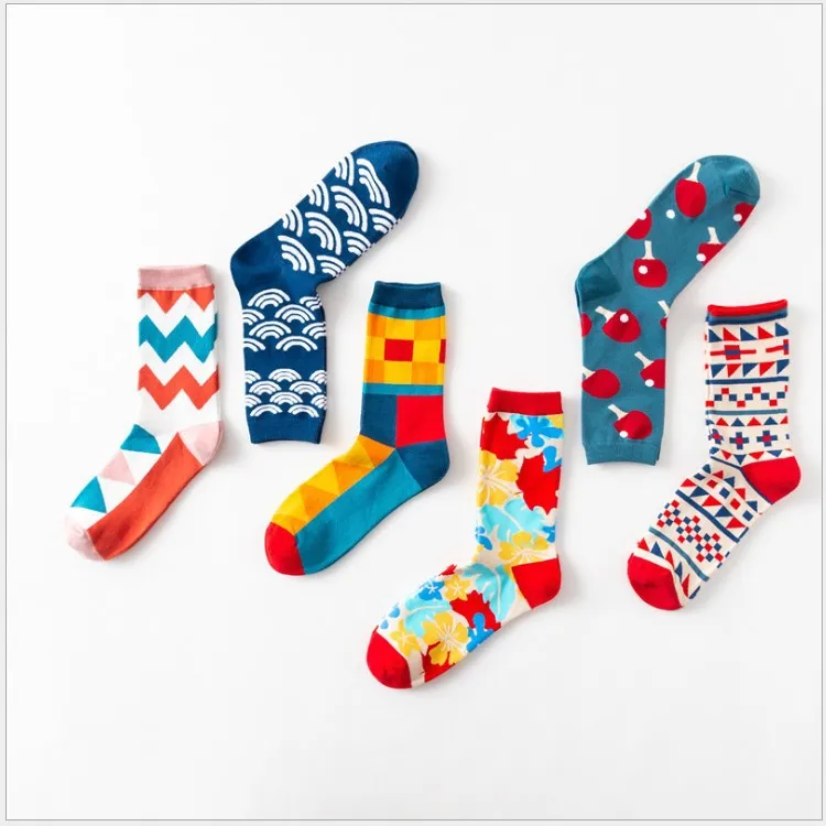 

1 Pair Fashion Harajuku Style Striped Pattern Personality Lover Unisex Women's Funny Socks in spring and summer Dropshipping