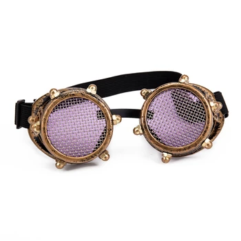 Vintage Gothic Steampunk Sunglasses Men Women Round Punk Sun Glasses Goggles 2