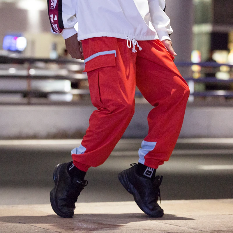 Waliicorners Men Big pocket Casual Cargo Pants Harajuku Hip Hop Streetwear Elastic ankle Skateboard Harem Sweatpants Joggers 11 7