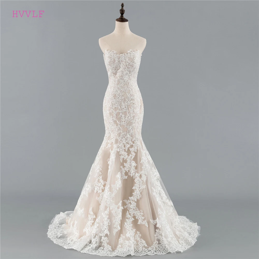 Бокал для шампанского Vestido De Noiva свадебные платья русалки лиф сердечком Кружевная