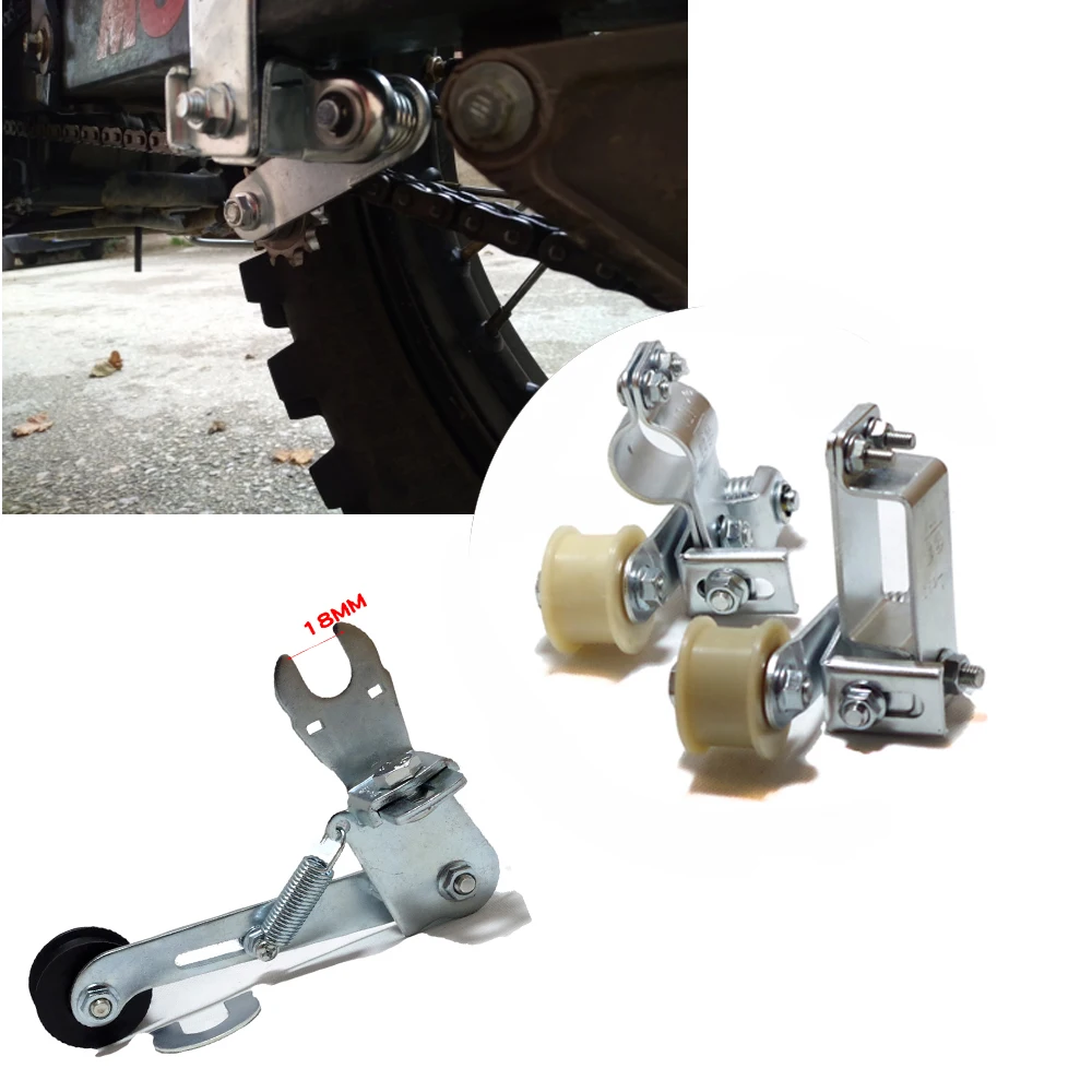 

Universal Gear / Plastic wheel Motorcycle Chain Tensioner Bolt On Roller Chain Adjuster Automatic Motocross Refit Racing