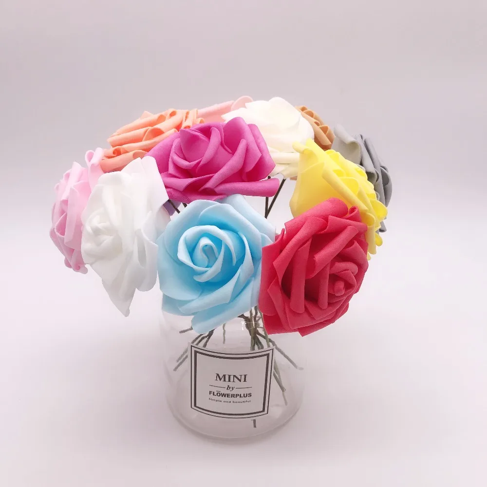 10-cabezas-de-8-CM-bastante-encantador-Artificial-flores-de-la-espuma-del-PE-de-la