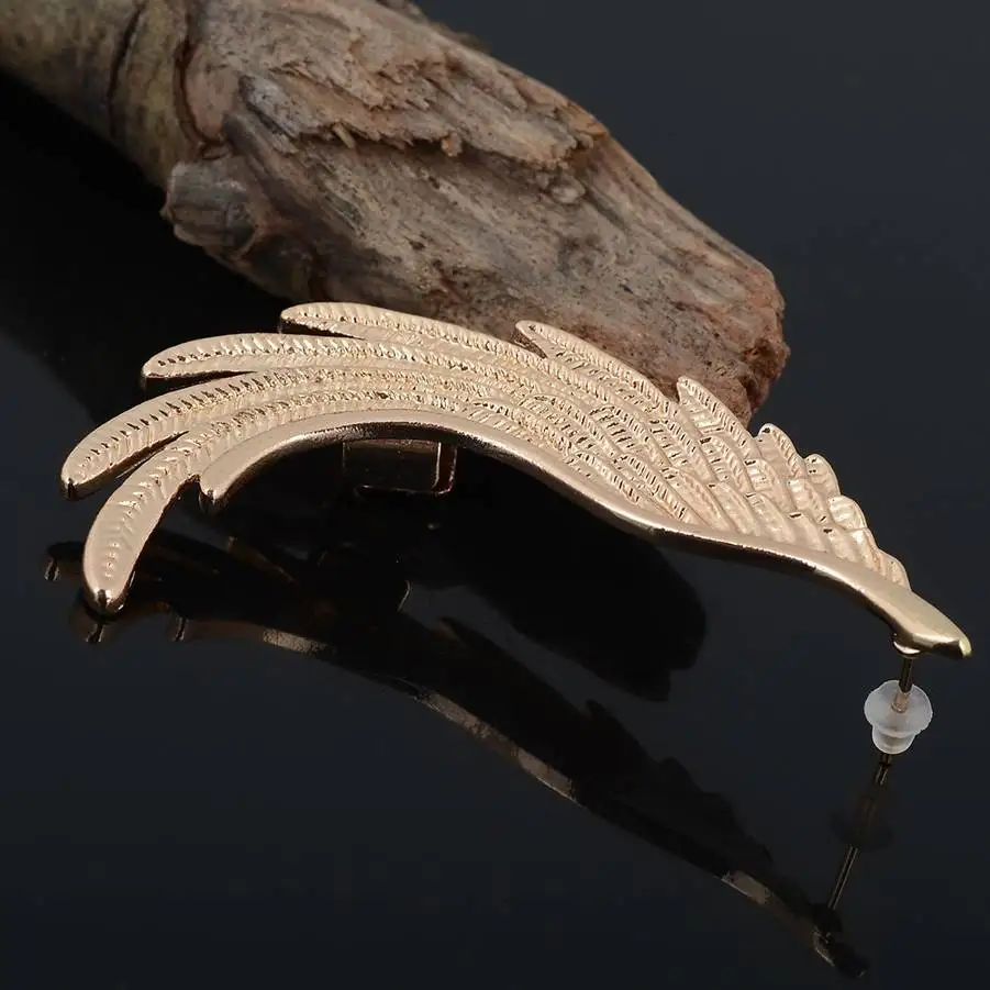 1 Piece Punk Style Left Ear Cuff Clips Lady Alloy Wing Earring Stud Jewelry