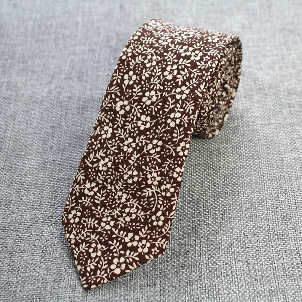 RBOCOTT 6 см хлопковые Галстуки цветочные галстуки мужские модные галстуки повседневный костюм свадебный галстук для худой шеи вечерние галстуки тонкие галстуки