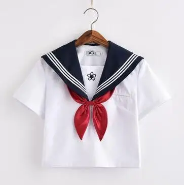Новинка, JK, школьная форма, набор для девочек, Студенческая форма, галстук, костюм моряка, наборы, настольный костюм, японская косплей, униформа для школьниц - Цвет: short sleeve tops