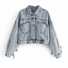 На шнуровке джинсовая куртка шикарная Женская осень зима высокого класса в уличном стиле жемчужные жакеты вышитые бисером и Пальто Повседневная Осенняя Женская куртка