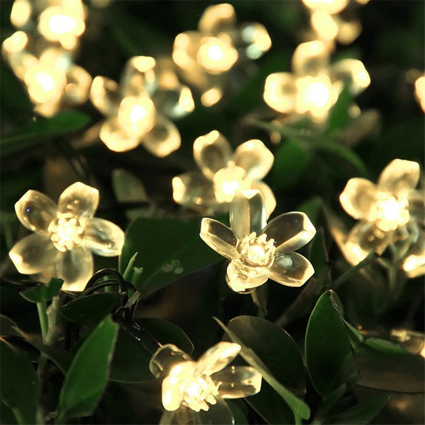 

Garden Lamp 5M 20 Bulbs Cherry Blossoms LED Lights Flower Fairy Garlands LED String Lights Christmas Holiday Decoration Lighting