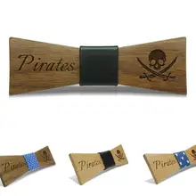 Новинка, Повседневный, модный мужской,, редий, резной пират, цельный деревянный мужской галстук-бабочка, платье, повседневное, ручной работы, с бантом