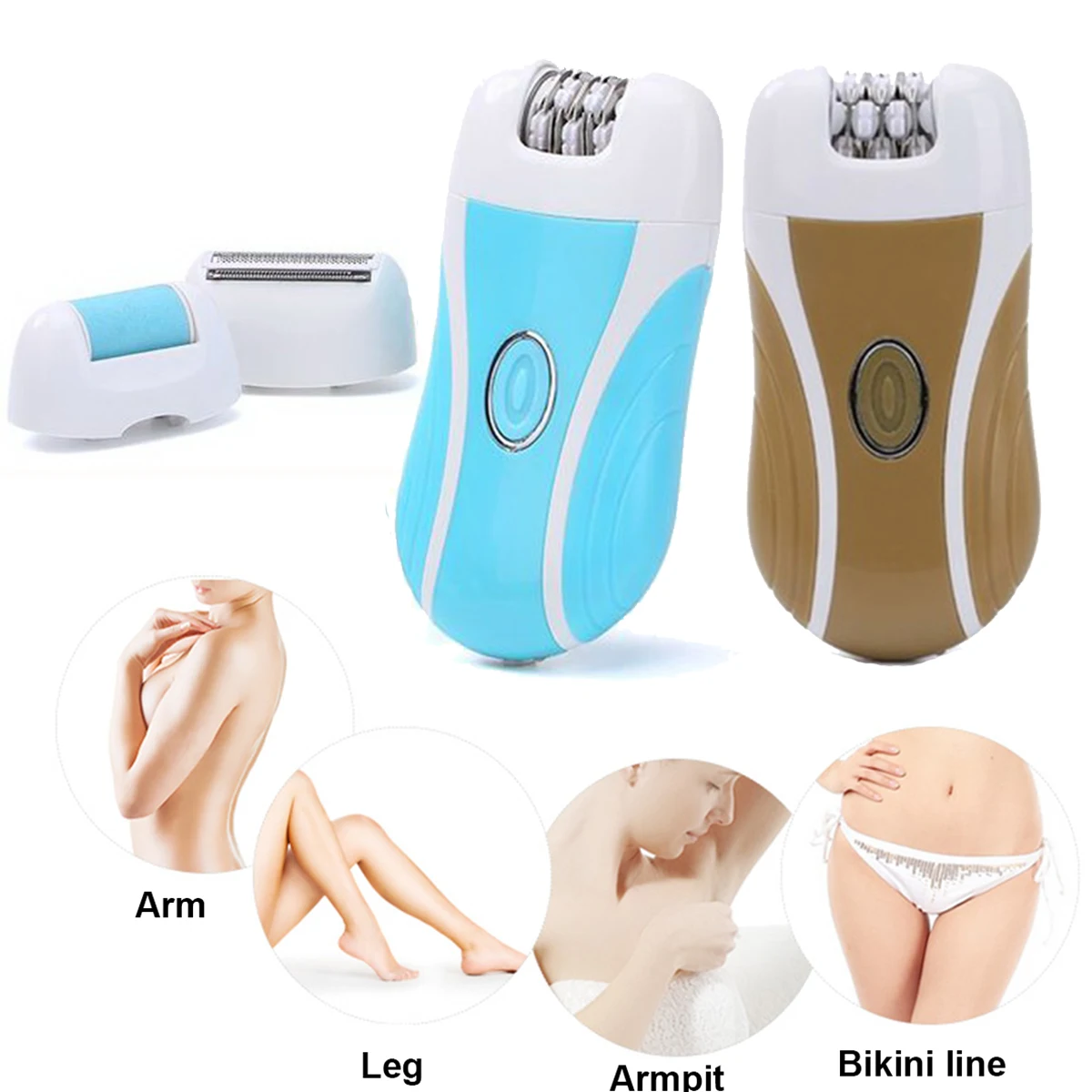3 in 1 Body Hair Removal Electric Epilator Remover Shaving No Pain Shaver Callus