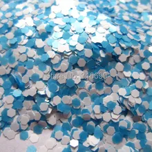 Белый и синий микс шестиугольник блеск Дизайн ногтей украшения g258
