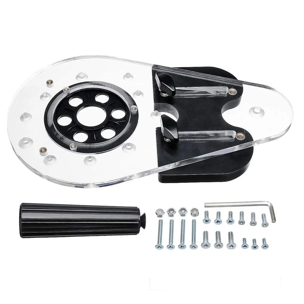 

Easy Operate Acrylic Practical Precise DIY Stable Router Base Woodworking Professional Thick Drill Punch Locator Universal