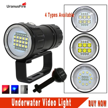 

Uranusfire LED Waterproof diving flashlight video Light XHP70 XM-L2 Photography torch underwater video lighting for diving