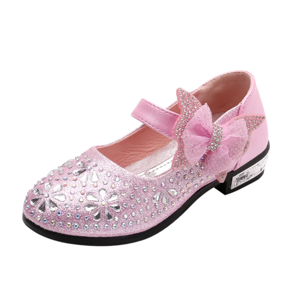 Младенческой Одежда для детей; малышей; девочек с жемчугом и кристаллами Bling бантом Один обувь для принцессы сандалии для девочек обувь для
