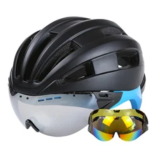 Goggles Cycling Helmet CE Certification Ultralight Road Mountain MTB Bike Bicycle Helmet With Goggles Glasses Casco Ciclismo