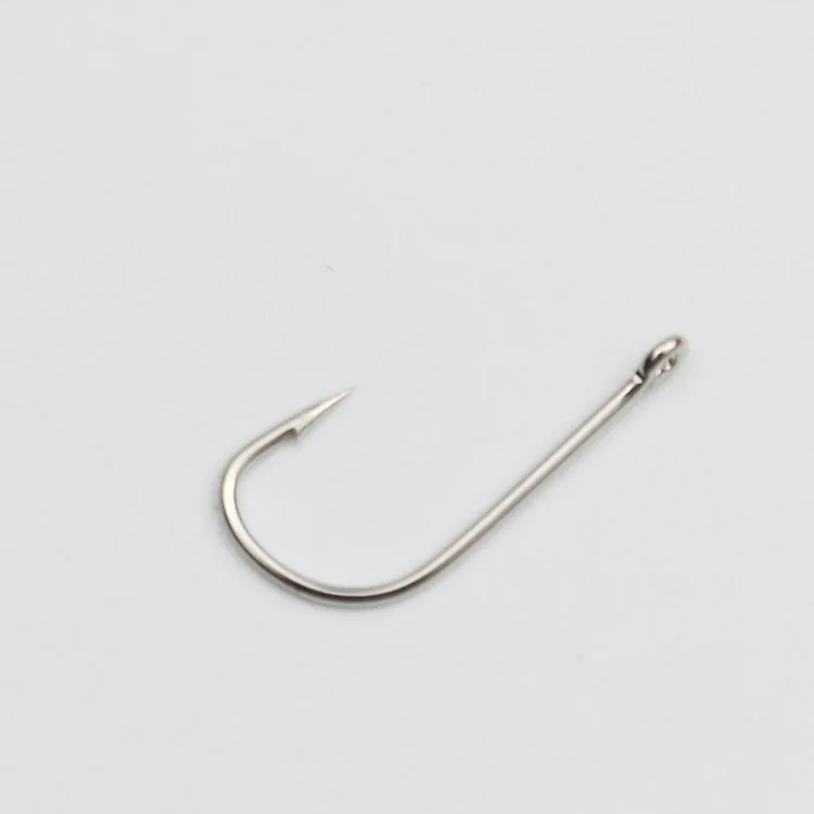 20pcs/lot Long Shank Barbed Fishhook 2#-10# silver high Carbon Steel Single Circle carp Bass hook Sea Tackle Accessories