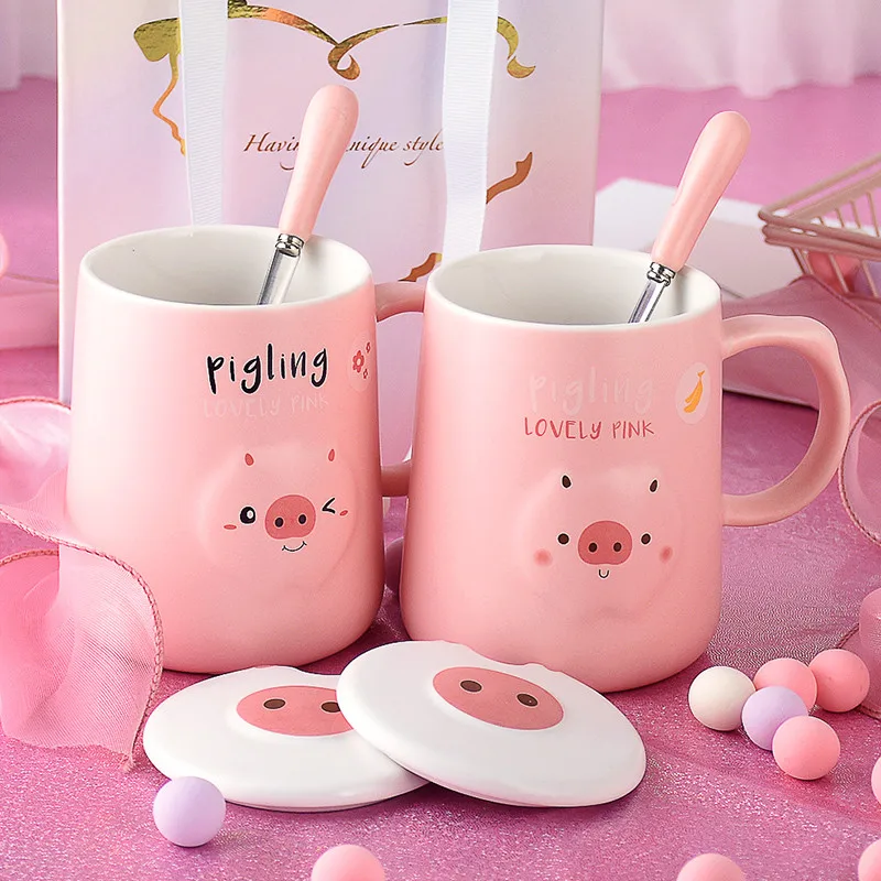 

Couple Mug Koffie Mok Pink Pig Taza Ceramica Eco Friendly Expression pig Tazer Defensa Kubek Do Kawy Kubek Porcelanowy