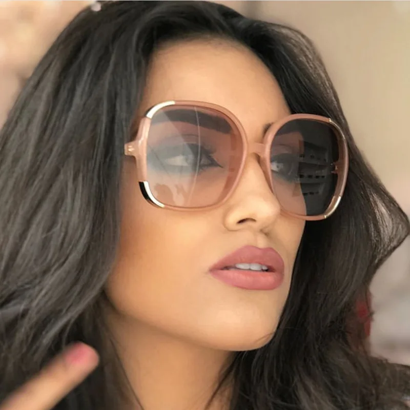 

MIZHO Oversized Polarized Sunglasses For Women Oval UV400 Transparent Shining Female Driver Glasses HD Visual Summer gift 2019