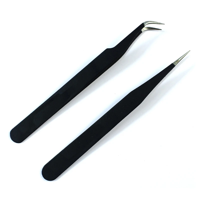 

2pc/set Nail Art Rhinestones Eyelash Tweezers Pick Tools Cosmetic Nail Supply Acrylic Gel Tool Manicure Gem Decorations DIY New