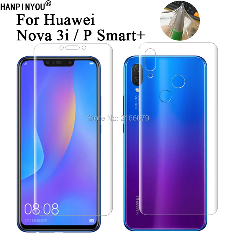 

For Huawei Nova 3i / P Smart+ Smart Plus 6.3" Soft TPU Front Back Full Cover Screen Protector Transparent Protective Film