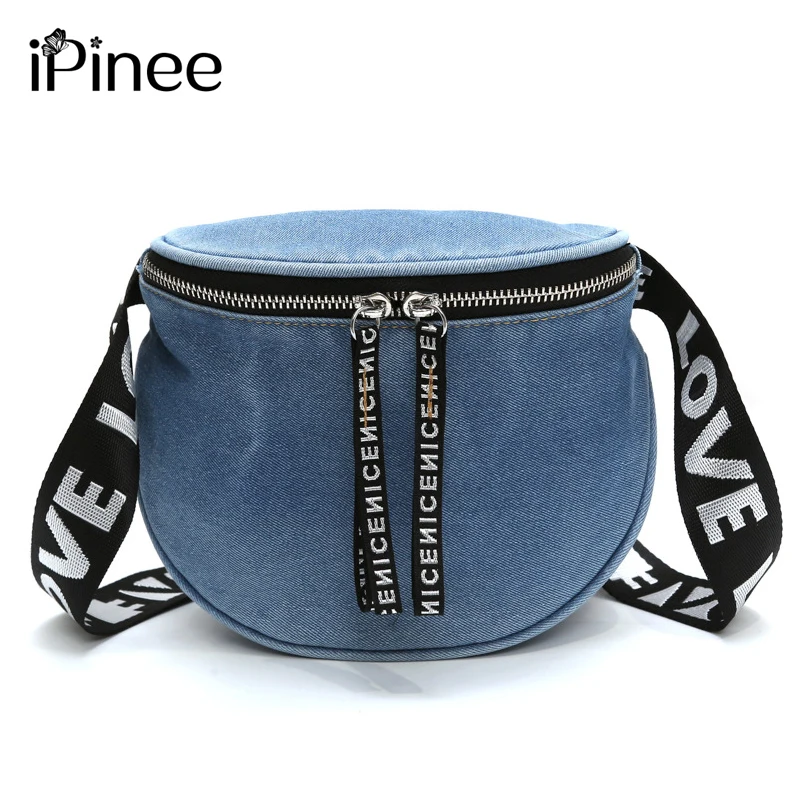 

iPinee Bags For Women Fashion 2018 Fanny Pack Waist Belt Bag Denim Shell Zipper Cute Ladies Packs Bolsa De Cintura