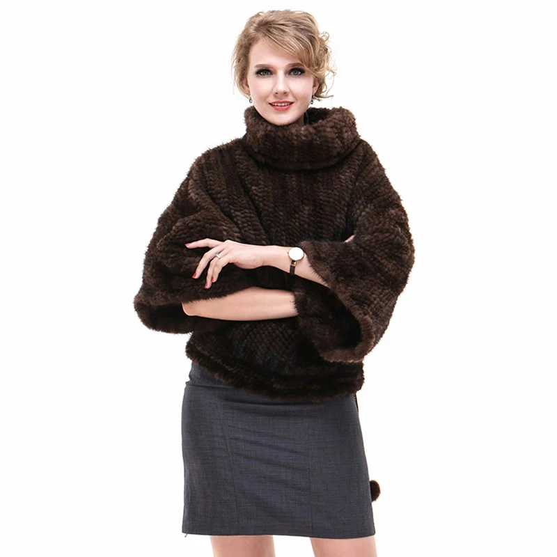 Рисунок 3 - Женское Вязаное пончо из натурального меха норки