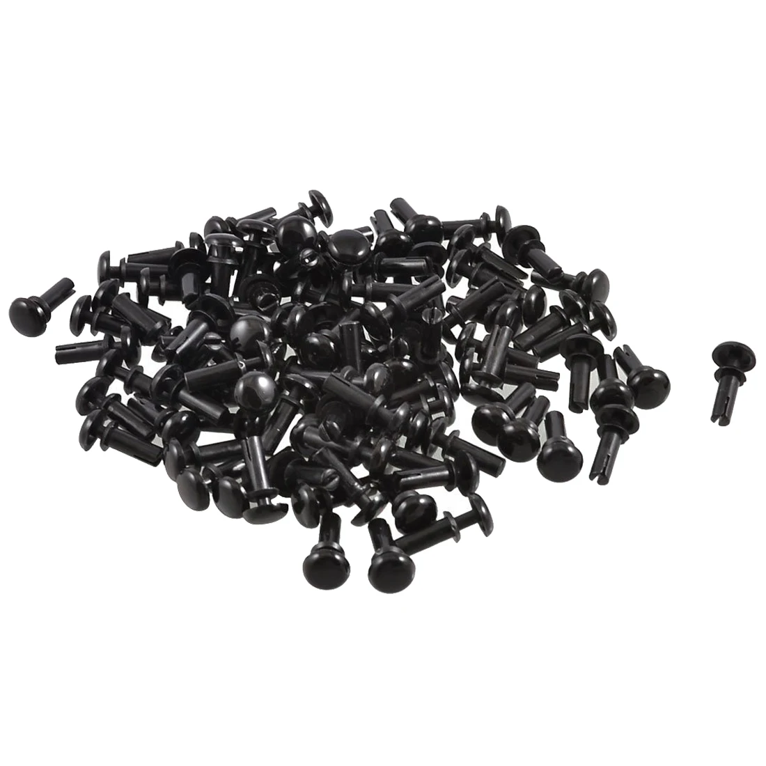 

100 Pcs Black Nylon 3.0mm Bottom Dia Push Clips Rivets Fasteners R3080